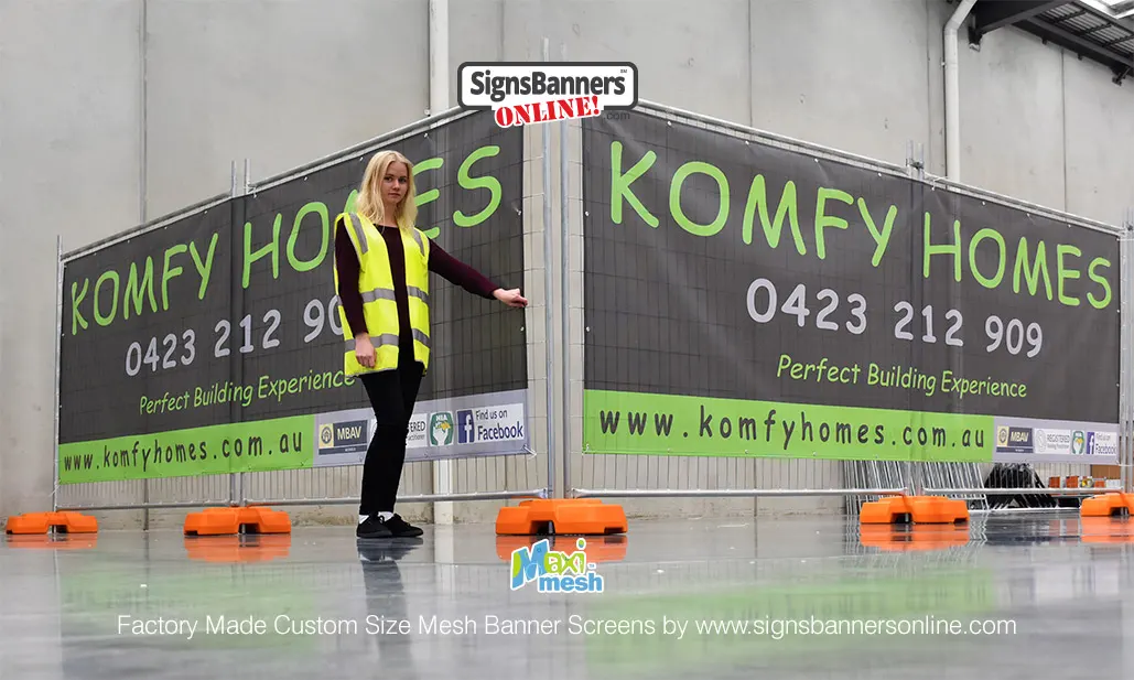 Angled Fence Mesh Banners