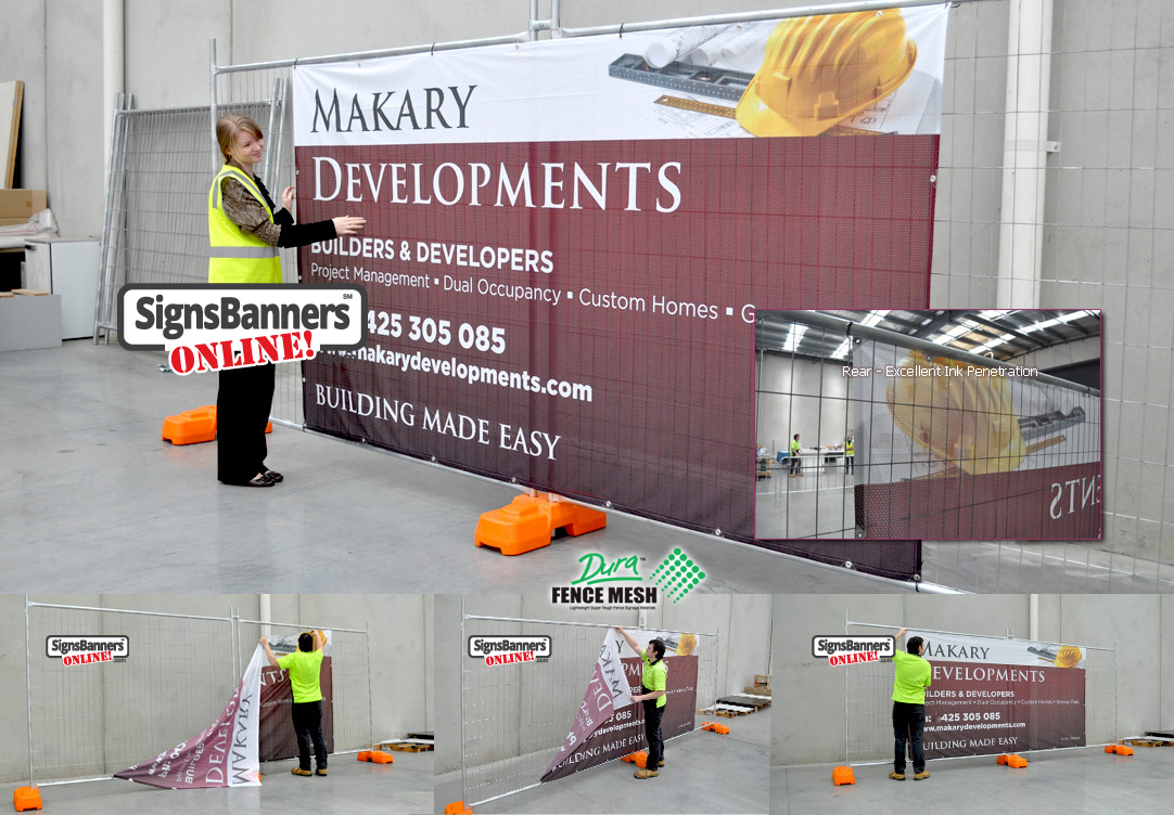 Construction fences are becoming more popular with printed wraps identifying the contractor. Used for advertising purposes.