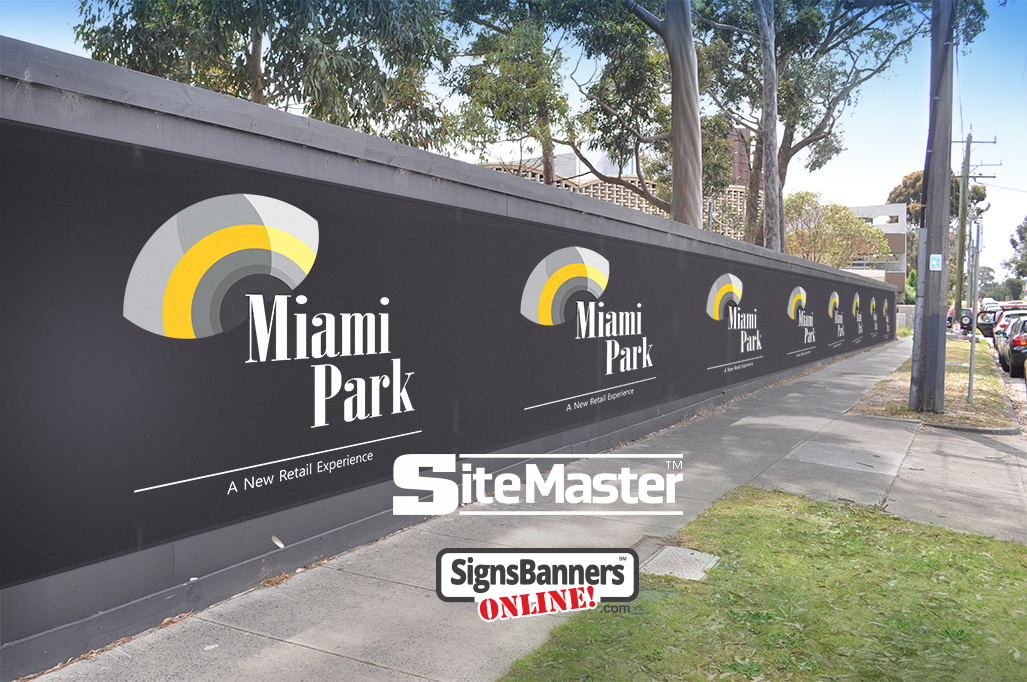 Signs Banners Online provide long span construction hoarding prints with logos and site photos. SiteMaster is a great pvc product for this