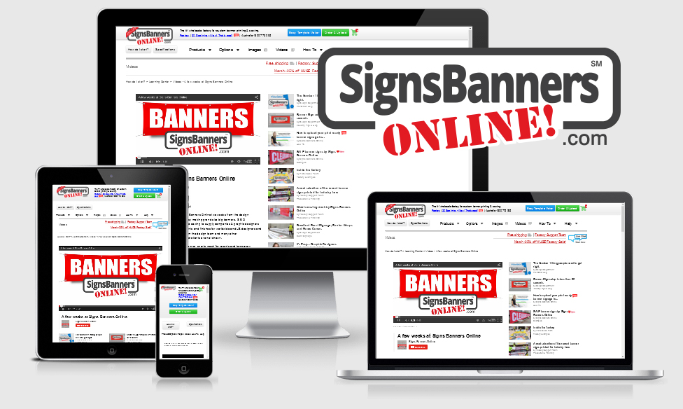 Portable devices  can also be used with signs banners online and other systems