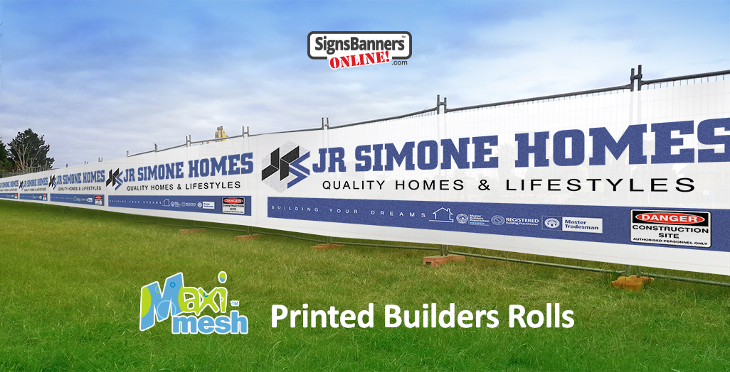 Temporary Fencing covers printed builders rolls of mesh banner signs and banners