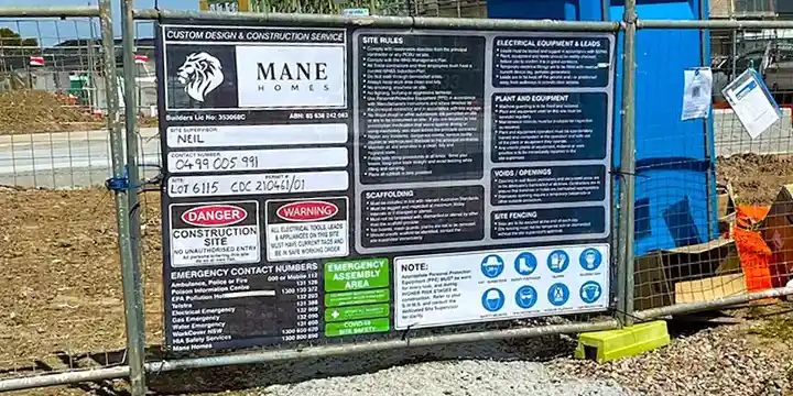 Signs Banners Online printed site board on fence