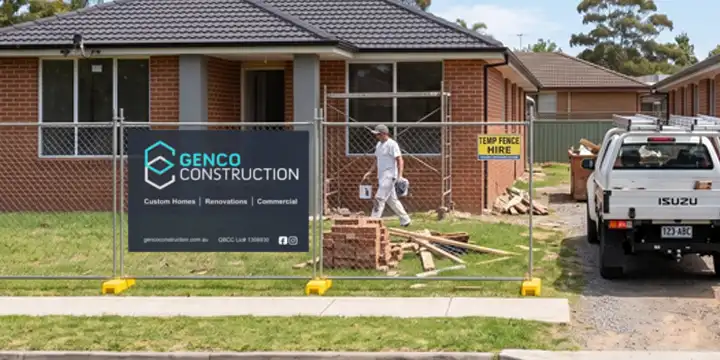 Signs Banners Online printed tradie banner on fence