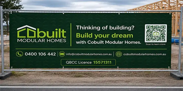 Signs Banners Online printed tradie banner on fence