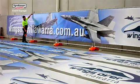 Event signage fitted to modern temporary fencing is paramount to event success.