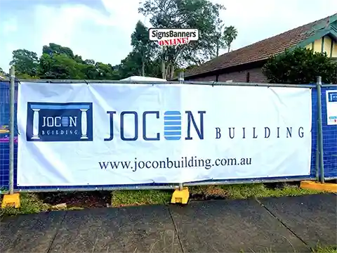 Individual banner mesh and site id signage.