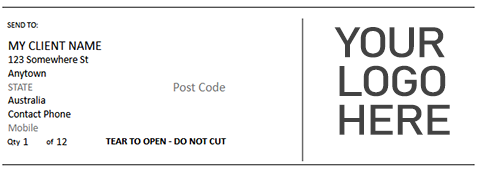 View of the Reseller Shipping Labels with their logo and details