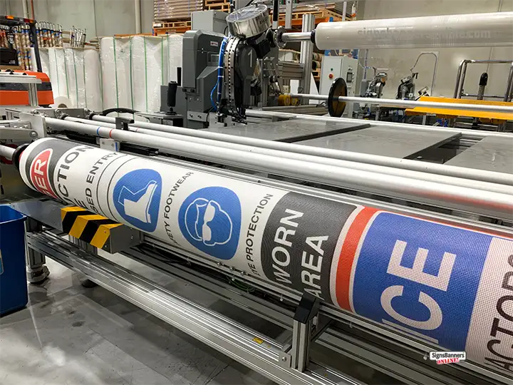 Beginning the tour of Signs Banners Online factory