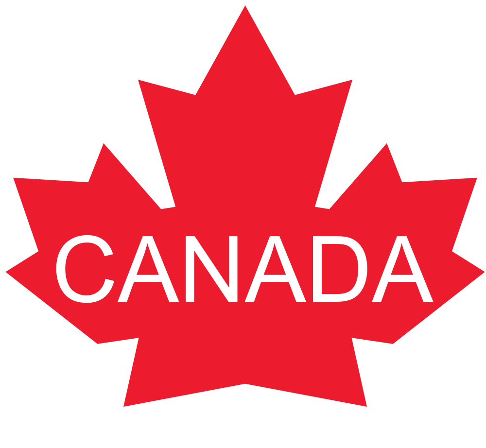Canada Maple Leaf with white text CANADA