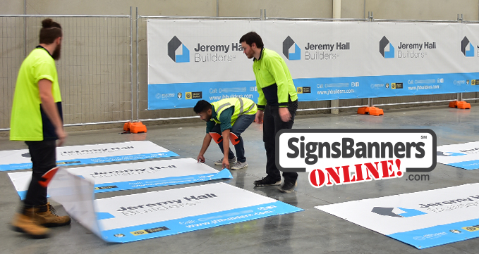 Mesh banners as used by builders and contractor firms.