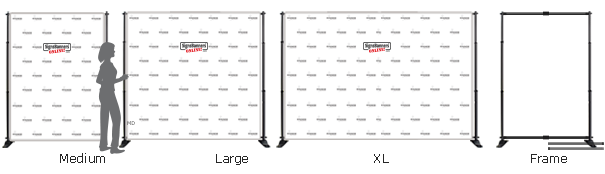 Comparison diagram for selfie wall sizes